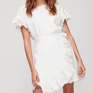 Wilfred White Linen Wrap Dress